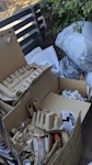 Cardboard, packaging Mostly cardboard, foam and plastic packaging. Some other mixed recycling (cans, etc). 2 household items (ironing board, chandelier). Couple of bin bags (household rubbish). BN11 - removed for £94