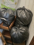 Bags of rubbish and furniture A few bags of household rubbish, and some various unwanted furniture like a couple of chairs and cushions, as well as some house hold junk like a lamp, a bin, mixing bowls etc SE4 - removed for £104