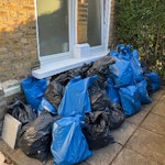 Bathroom refurb waste Around 50 rubble sacks containing waste from bathroom rip out, mainly tiles. Piled up in front garden with access to road N8 - removed for £194