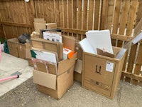 50 cardboard boxes & polystyre collected by Hubbard’s Waste & Rubbish services