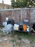 Garden furniture , and rubbish Garden set , window frame, bag of old floor tiles , old compost bin and water butt BR6 - removed for £91