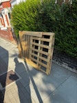 Wooden Pallet and Bedframe One wooden pallet and an old bed frame, I will move the bed frame onto the road for easy access SW12 - removed for £71