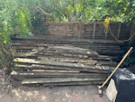 Decking (27m2) Around 27m2 of decking and joists plus small pile of accompanying waste and rubbish found underneath.

Longest planks are around 3.8m.

The pile is in the back garden of our terraced house. Option to pass the planks through the kitchen window and through the corridor to the front door to avoid having to cut in half. N8 - removed for £286