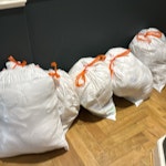 Five bags of bedding waste Bags of bedding wastes including sheets, blankets pillows W4 - removed for £64