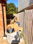 garage clean up. garage clean up so some card board boxes, plastic waste , some wood as well(old bed etc ), one small basin, few tiles part of some house diy work. TN11 - removed for £214