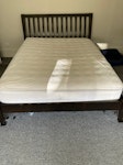 Mattress and Bed Frame One American queen size mattress and bed frame. Will disassemble the bed frame. Pickup anytime Friday-Sunday, 24-26 July. HG1 - removed for £99