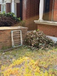 leaves and misc items leaves that require bagging up, a fan, a box and laundry rack SW4 - removed for £88