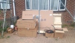 Packaging Cardboard, cables, plastic, wooden pallet, all pictured LU2 - removed for £73