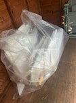 one large open bag of junk assorted rubbish/stuck, polystyrene, etc M7 - removed for £43