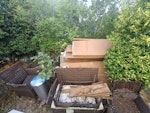 Doors packing rubble furniture Door replacement and plastering job waste:
x11 doors
x4 sacks of wallpaper
Cardboard packing from new doors
Plus miscellaneous old furniture IP4 - removed for £286