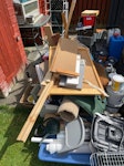 previous home owners shed Emptied the previous homeowners shed full of misc waste, lots of home and garden materials. EH3 - removed for £335