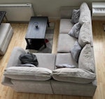 Corner sofa The sofa come apart in 3/4 sections, which makes it easier to move. It has some small stains from time passed, and a tear in a bit of the fabric but all is fixable. TW8 - removed for £0