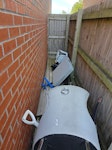 Wooden beams, general waste, c Wooden beams, chairs x 2, folding table, general waste L32 - removed for £130