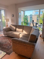 Large five-seater modular sofa collected by REF REMOVALS