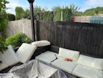 Household items Large mirror, circle glass off of 6 seater table and another large circle glass ratten large storage box, garden table, ratten corner sofa set and cushions, 4 dining chairs, not in pics, 2 garden chairs SG8 - removed for £130