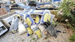 2 cubic of mixed builder waste 2 cubic meter of waste incl a door, wood, sash weights, mortar, Correx sheets W9 - removed for £174