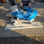 Armchair, dismantled bed Armchair, dismantled bed, mattress (double), everedge 2m, bath feet, paddling pool E7 - removed for £181