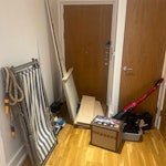 Different old household items 2 sun beds, old vacuum cleaner, parts of old shelf, old landline phone, old garden appliance, old kid toys. TW8 - removed for £83