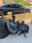 Garden Junk and old chair Old composte container, perspex sheet 3 merton food containers, old office chair large plastic pot SW19 - removed for £83