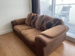 3 seater sofa, breakfast table 3 seat sofa. breakfast table and 2 foldable chairs. Wooden boards and panels. E16 - removed for £110