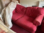 2 Sofas, Sofabed, Table, Shelf - three sofas (1 x 3 seater, 1 x 2 seater, 1 x sofabed)
- a wood bookcase (122 x 194 x 32cm)
- a wood coffee table with tiled top (124 x 75 x 41cm) EH7 - removed for £291