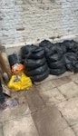 Garden waste and Mattress 27 black bin bags of garden soil and plants, Some bits of woods and pipe, Mattress NW1 - removed for £156