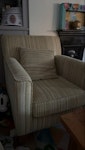 Two arm chairs Two armchairs and cushions. Some small stains from family use but otherwise good condition. Fire labels attached as shown in photo. Could be cleaned and reused or taken as junk. I’m around 9.30 - 2.30pm or after 4pm Wednesday or Thursday this week, or contact me for pick up availability next week. CM2 - removed for £147