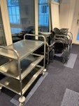 Multiple Waste Items x1 catering trolley, x4 meeting chairs, x2 whiteboards, x3 large bins, x1small trolley, x1chair plate
Office Hours 0900 - 1700 WC1B - removed for £176