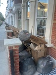 mostly boxes some bin bags collection of packing boxes, moving boxes, packaging materials in no more than 7 bin bags. estate agent sign. SW11 - removed for £130