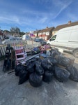 household waste 1 slide, general waste, some wood pieces, 1 metal single bed, plastic toys, clothes, paper, carboard, UB7 - removed for £250