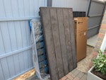 Plastic, pallet, cardboard Plastic walls from a storage box, all taken apart.
One wooden pallet
One cardboard box
All flat, not heavy (except the pallet) RG41 - removed for £59