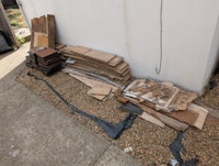 Laminate boards, palettes, etc collected by Waste Machine