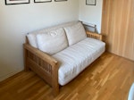 sofa bed Futon Company Oke Two Seater sofa bed (https://www.futoncompany.co.uk/shop-by-product/sofa-beds/size/two-seater/oke-2-seater-solid-oak-sofa-bed.html).  

W152 x D97 x H73cm SE16 - removed for £65