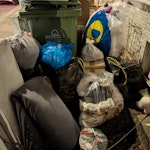 Household rubbish and junk Household rubbish and junk:
4 bags mixed rubbish
~20 large cardboard boxes
1 box filled with styrofoam
1 small bag of Styrofoam packing peanuts
1 small bag of ceramic plates and bowls (<10 items)
1 small bag with special waste: broken electric sander, bag of batteries, 1 light bulb
1 metal drying rack
1 small rug
3 doormats (in bag)
Reusable (if not collected by neighbours)
-small dishwasher
-2 bookcases dismantled with all screws included E17 - removed for £169