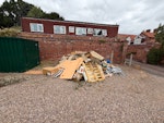 Office stuff old desks boxes Office clean up old desks broken up boxes some bags NG23 - removed for £335