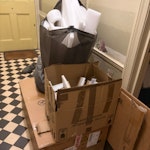 Furniture packages I’ve bought some furniture and now I have to get rid of the packaging. It’s one large and one small box with mostly cardboard (and some styrofoam) inside, a few flattened cardboard boxes, and 3 bags of plastic/styrofoam. No heavy items. SE10 - removed for £64
