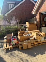 Wooden pallets and other waste collected by Florin Vacaru