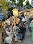 cellar clear out. old wood, old tools, glasses, tubs, containers, DIY leftovers, commode, old material, fabrics, etc. E10 - removed for £214