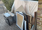 Mattress, oven, wood etc Please see pics. There is one mattress which I think is a double, an oven, and various bits of wood / picture frames etc. E5 - removed for £137