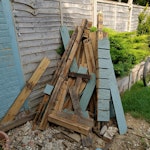 Wood, mower, general Old wood from small decking
Old, broken fan & mower, some general garden rubbish.
Small table frame (I can break this down if it's easier)
Some old roofing felt.
Although I say sunday, it's flexible if it aids a cheaper quote.
Folding metal chair BN12 - removed for £117