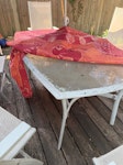 Shed items and table Garden table, storage box, cabinet, various shed contents N2 - removed for £286
