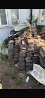 left over roof tiles collected by M&V waste Clearance