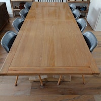 Solid oak dining table collected by Gleamco Ltd