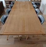 Solid oak dining table Large solid limed oak dining table in great condition. 240cm length, 100cm width and 76cm height.
No chips or damage other than a few very light barely visible scratches to the top. AL4 - removed for £32