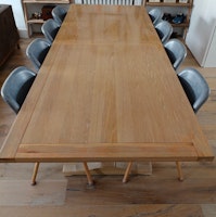 Solid oak dining table collected by Gleamco Ltd