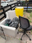 Sofa, chair & some trash bags 1 sofa, 1 office chair & a few bags of household trash please see photo! SE9 - removed for £104