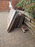 Fence panels, post and bag of 6 concrete posts, 7 fence panels (cut in half apart from 2 smaller ones. Bag of waste. SG15 - removed for £280