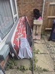 old house & garden bits 3 single mattress one old trampling and a old parsole umbrella old tv CB4 - removed for £223
