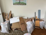 Cardboard & broken bookshelf We have some collapsed cardboard boxes and packaging for collection, along with the parts from a small broken kids bookshelf. I can place it on the front driveway when we agree a day / time. TW10 - removed for £83