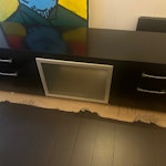 BoConcept designer TV cabinet BoConcept designer TV cabinet (1500 new) . Black, 4 drawers, glazed glass door EC1V - removed for £104